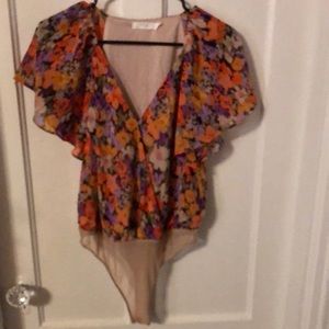 Chiffon short sleeve bodysuit